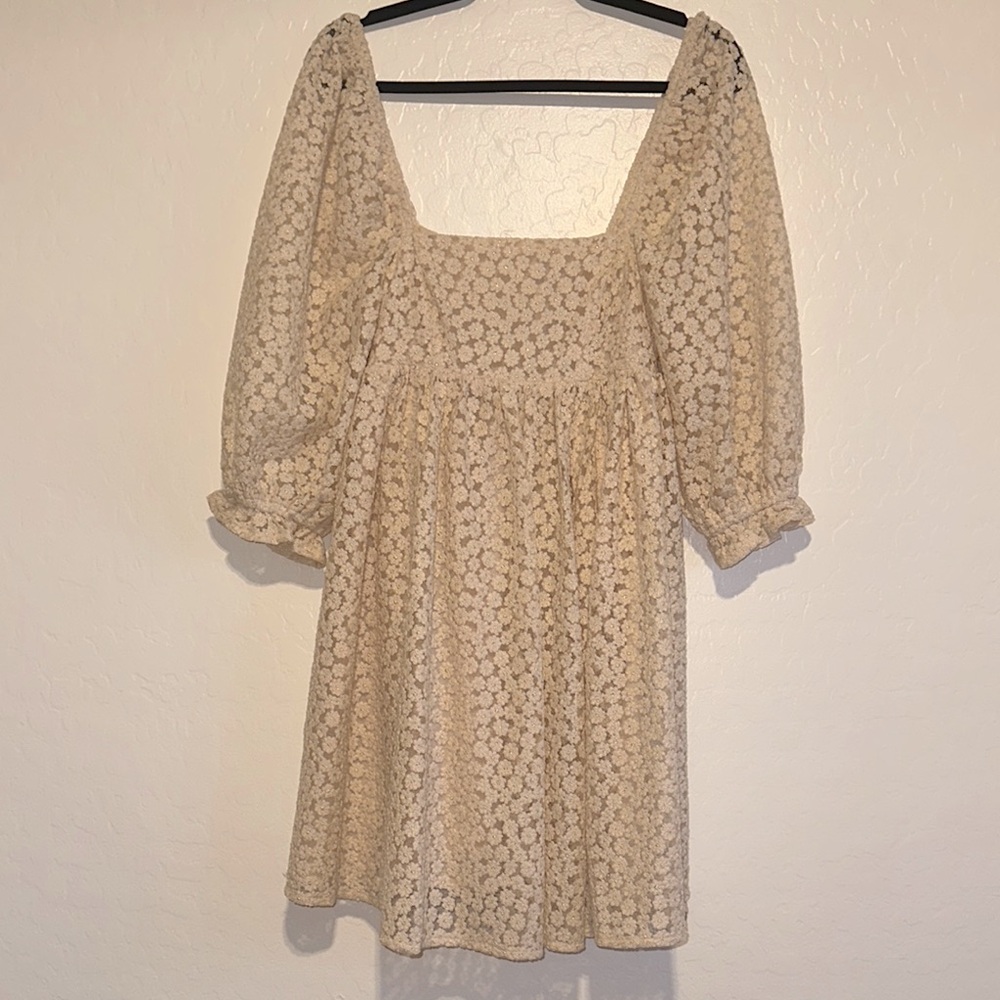 Elegant Cream Lace Dress